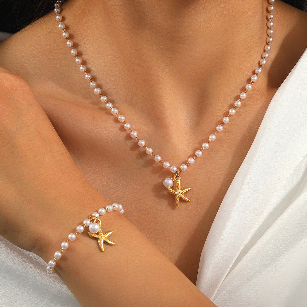 Sweet Starfish Necklace Set