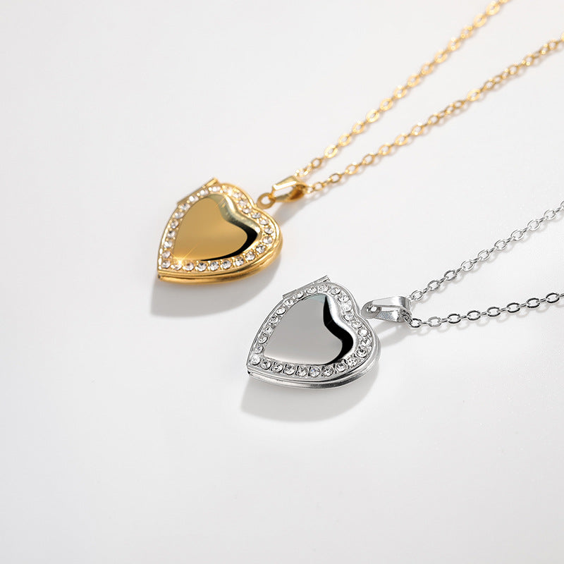 Gemstone Heart Locket Necklace