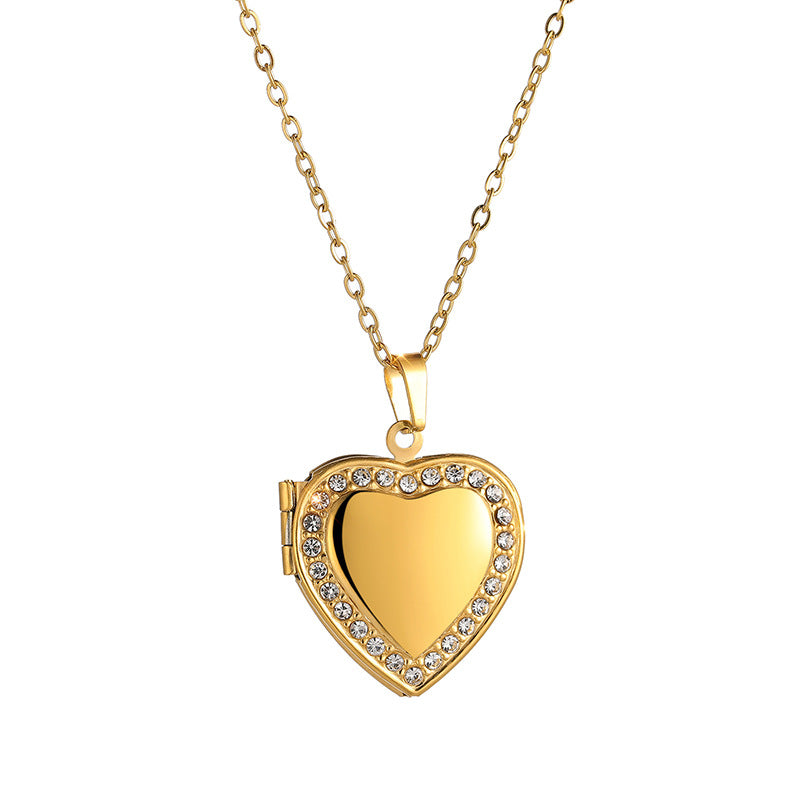 Gemstone Heart Locket Necklace