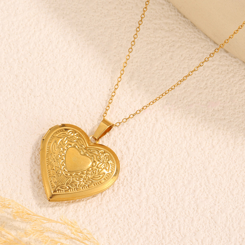 Statement Heart Locket Necklace