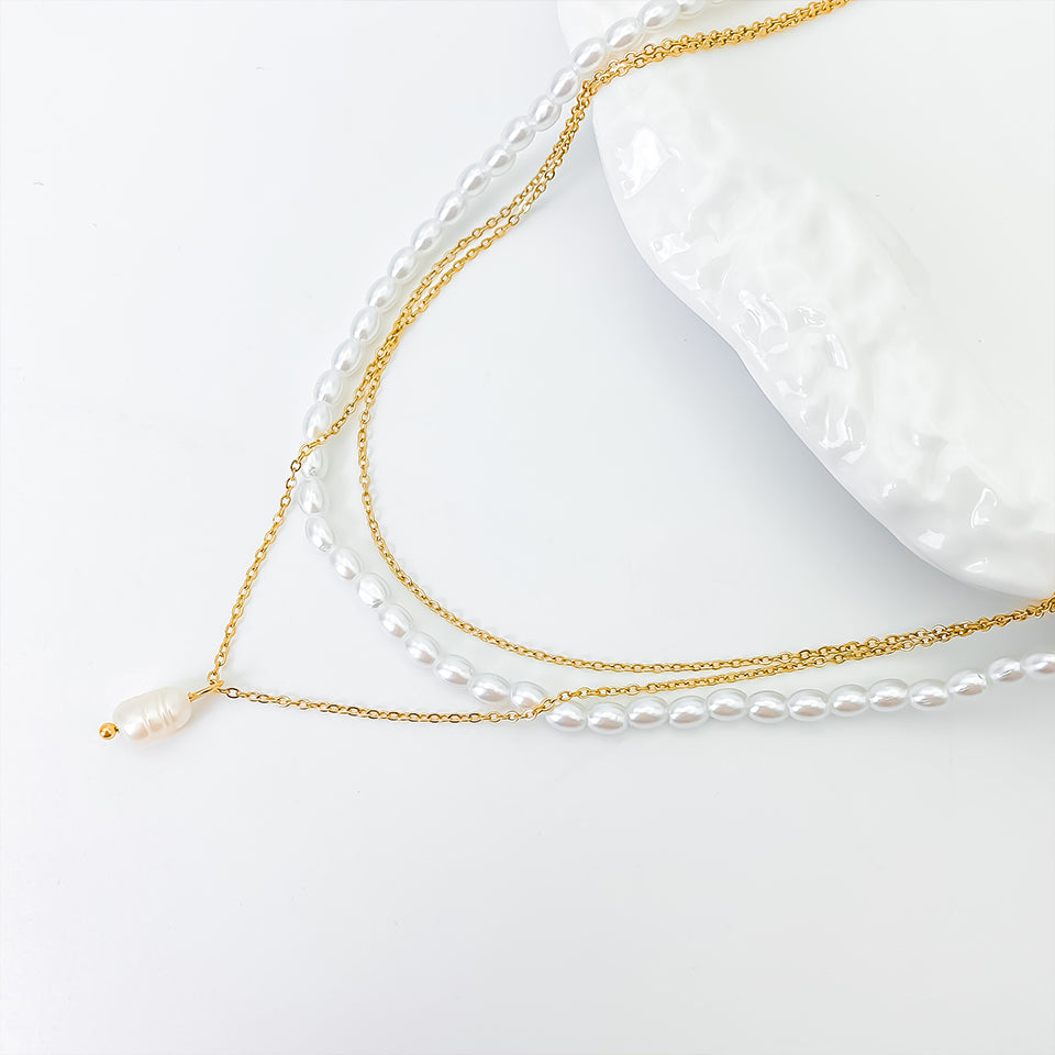 Three-Tier Pearl Necklace
