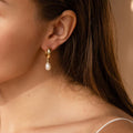 Golden Round Drop Earings