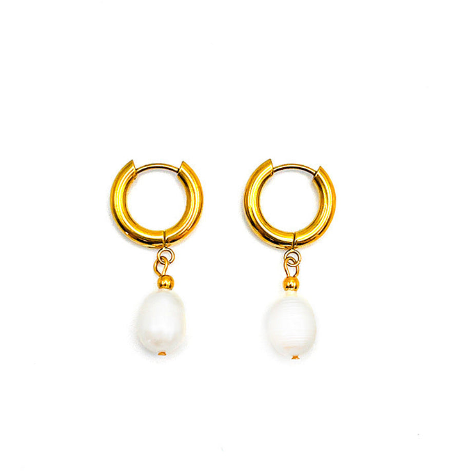 Golden Round Drop Earings