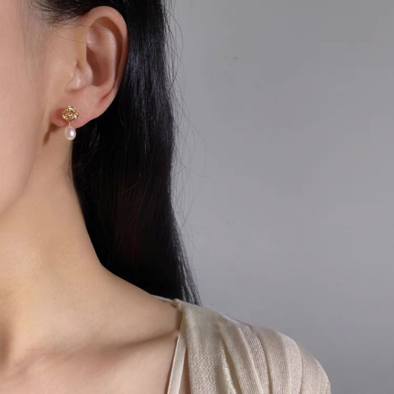 Rose Pearl Studs
