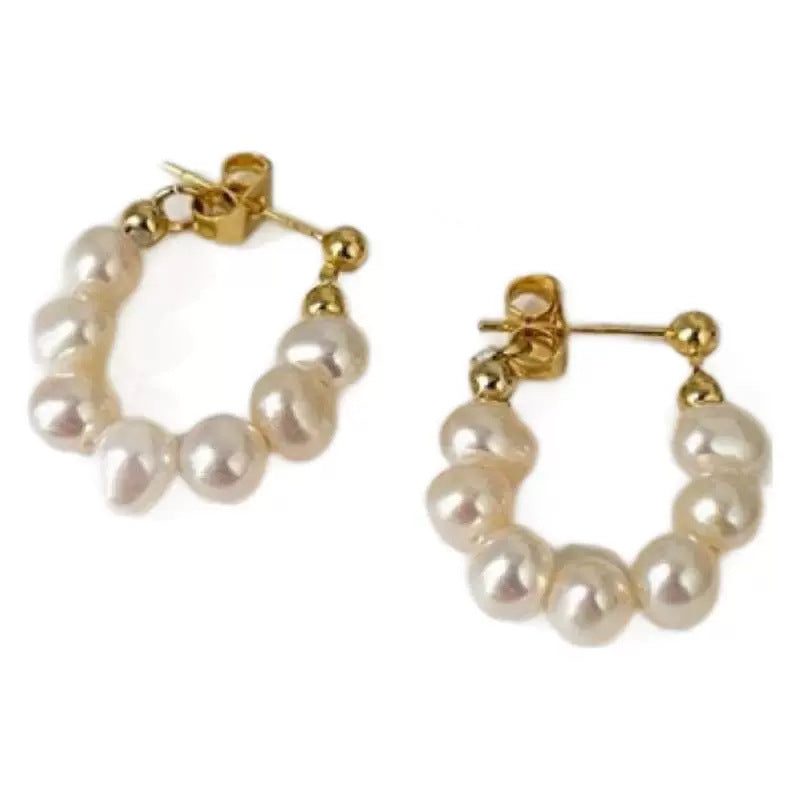 Élise Pearl Hoop Earrings