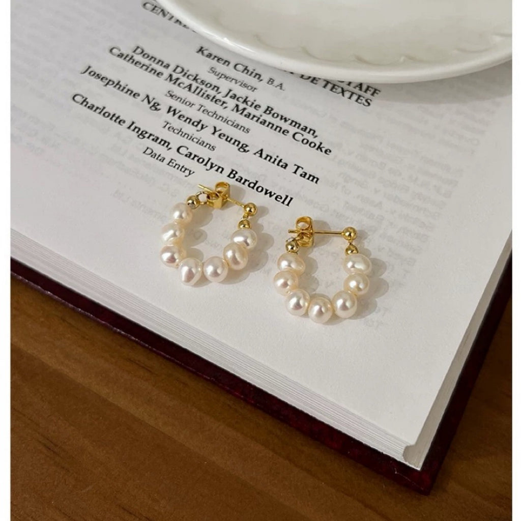 Élise Pearl Hoop Earrings