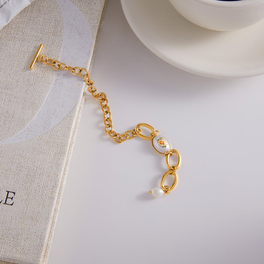 Vintage Bloom Pearl Bracelet