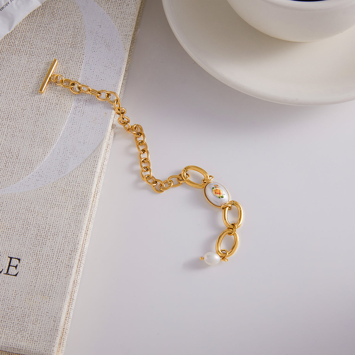 Vintage Bloom Pearl Bracelet