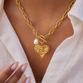 Golden Hammered Heart Necklace