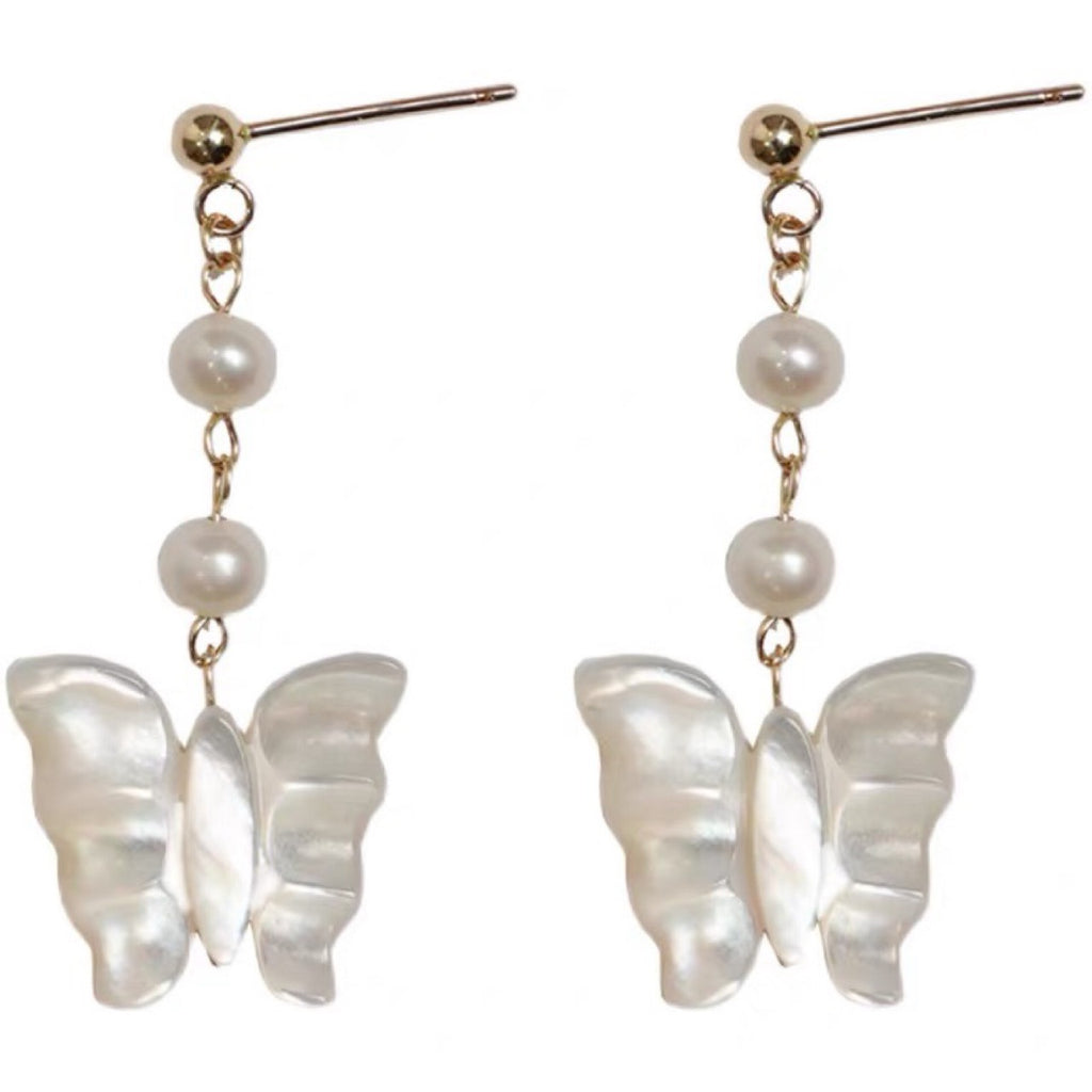 Aurora Butterfly Pearl Earrings