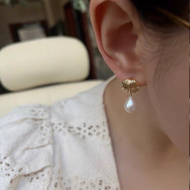 Sicily Shell Pearl Earrings