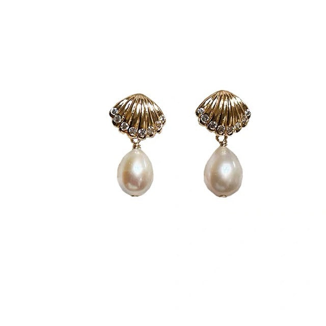 Sicily Shell Pearl Earrings