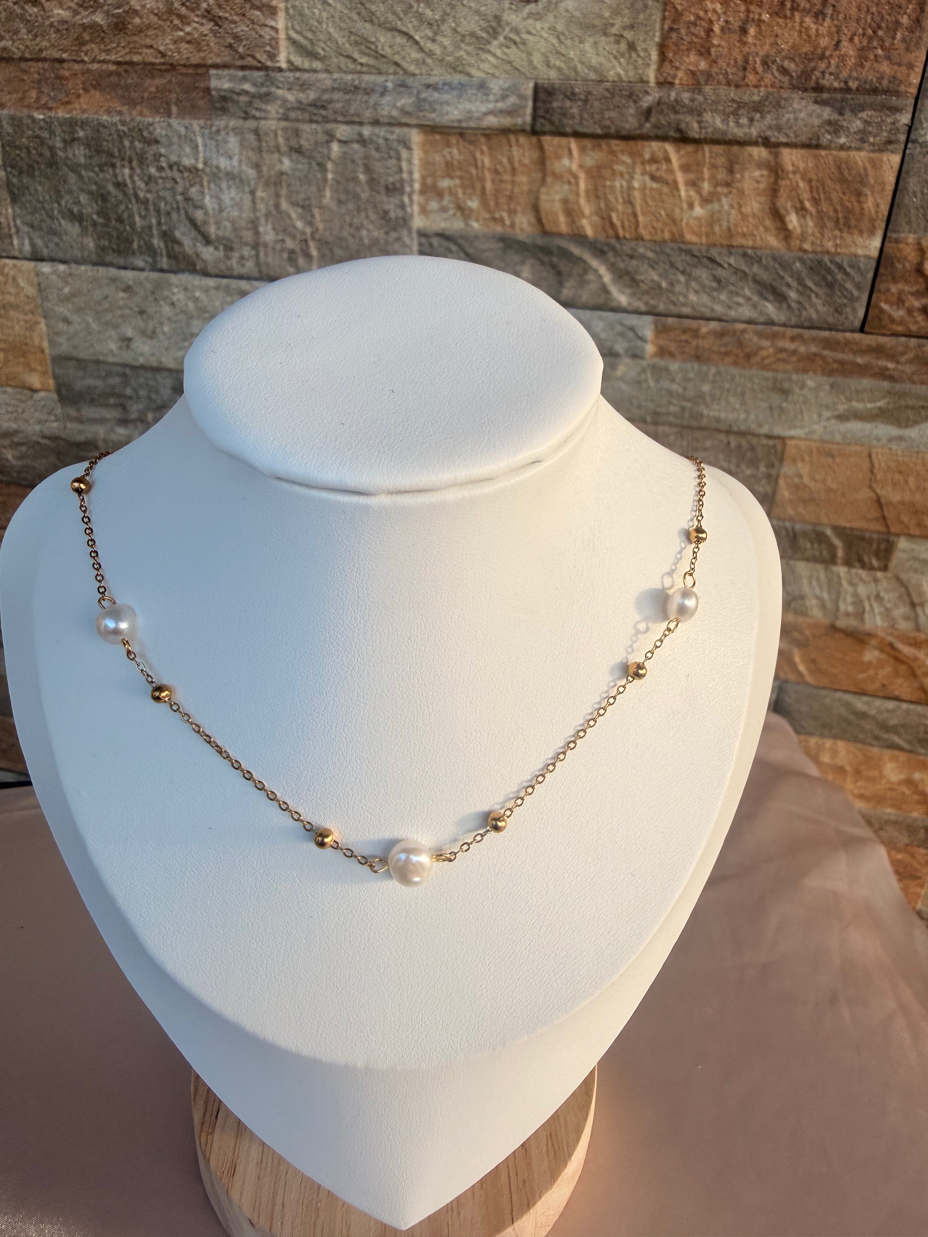Aurora Pearl Geo Necklace