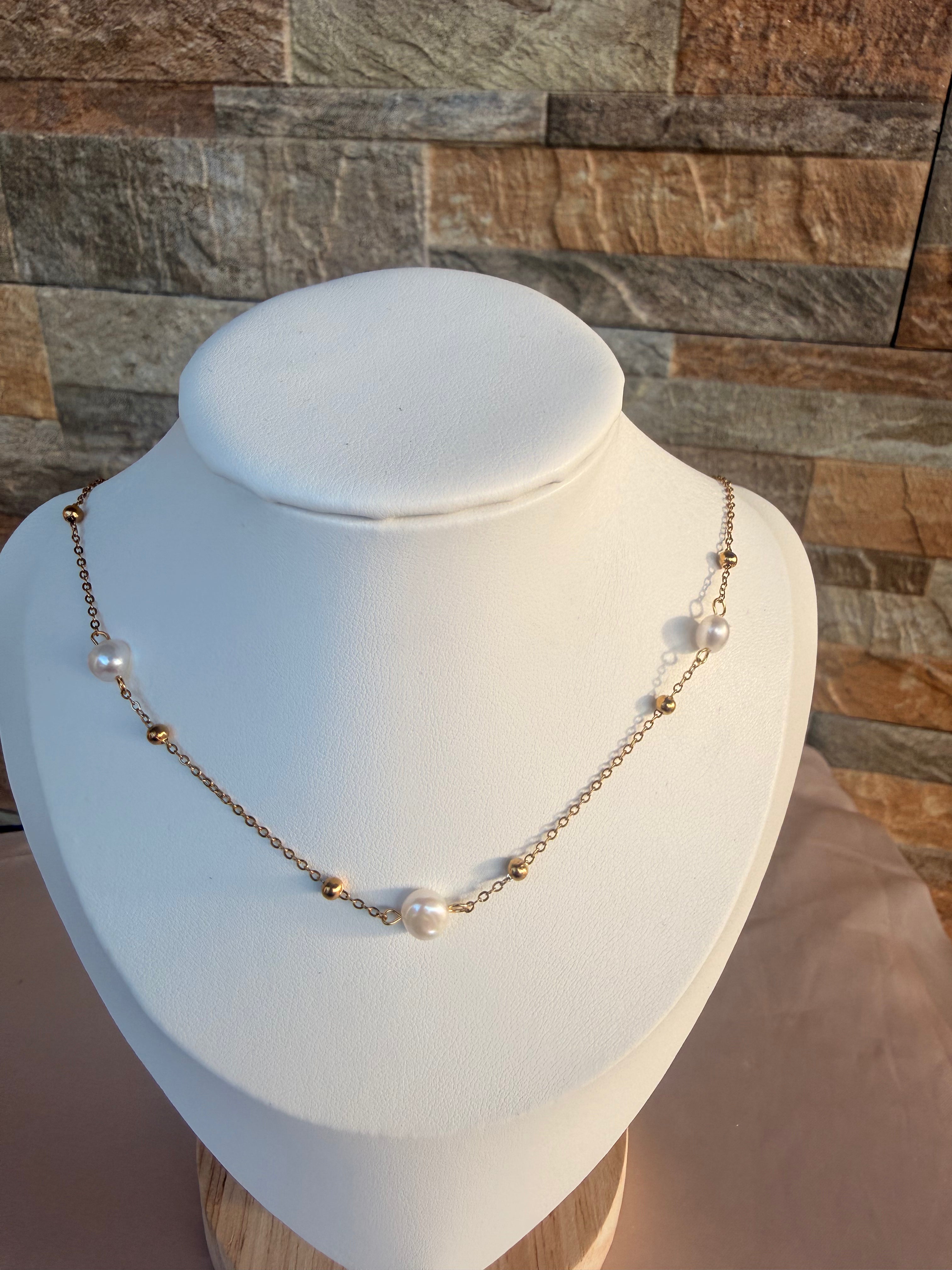Aurora Pearl Geo Necklace
