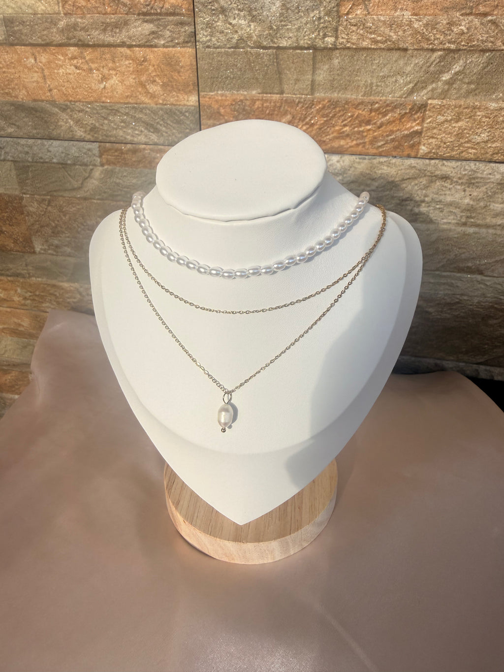 Three-Tier Pearl Necklace