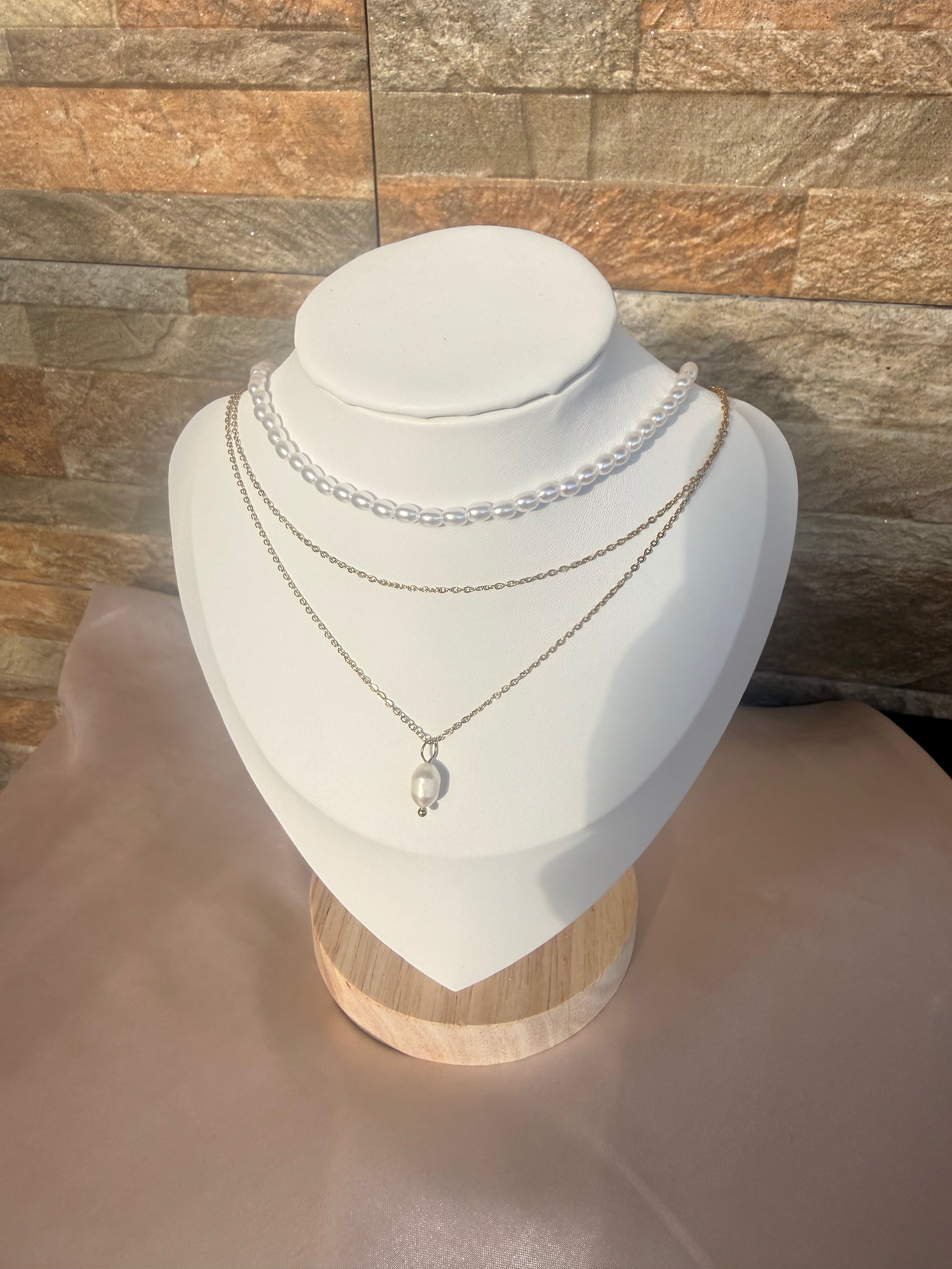 Three-Tier Pearl Necklace