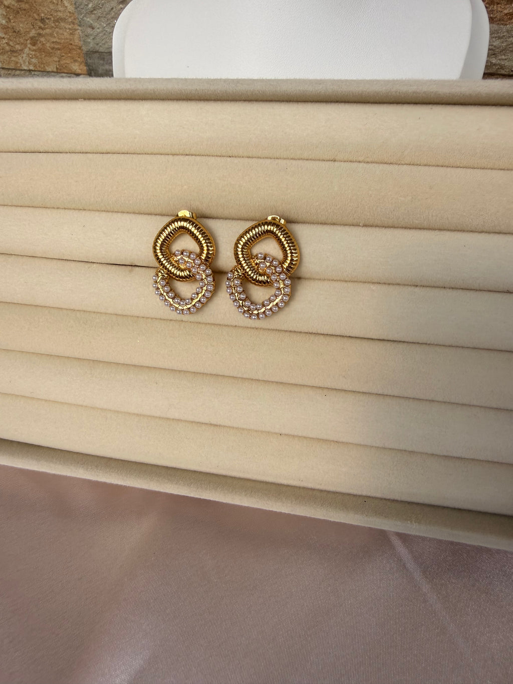 Modern Square Pearl Earrings