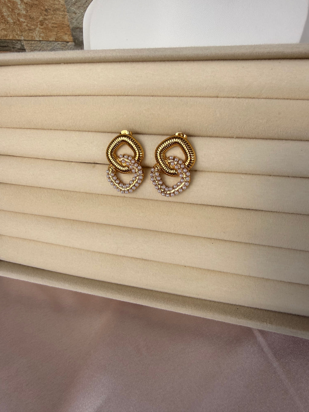 Modern Square Pearl Earrings