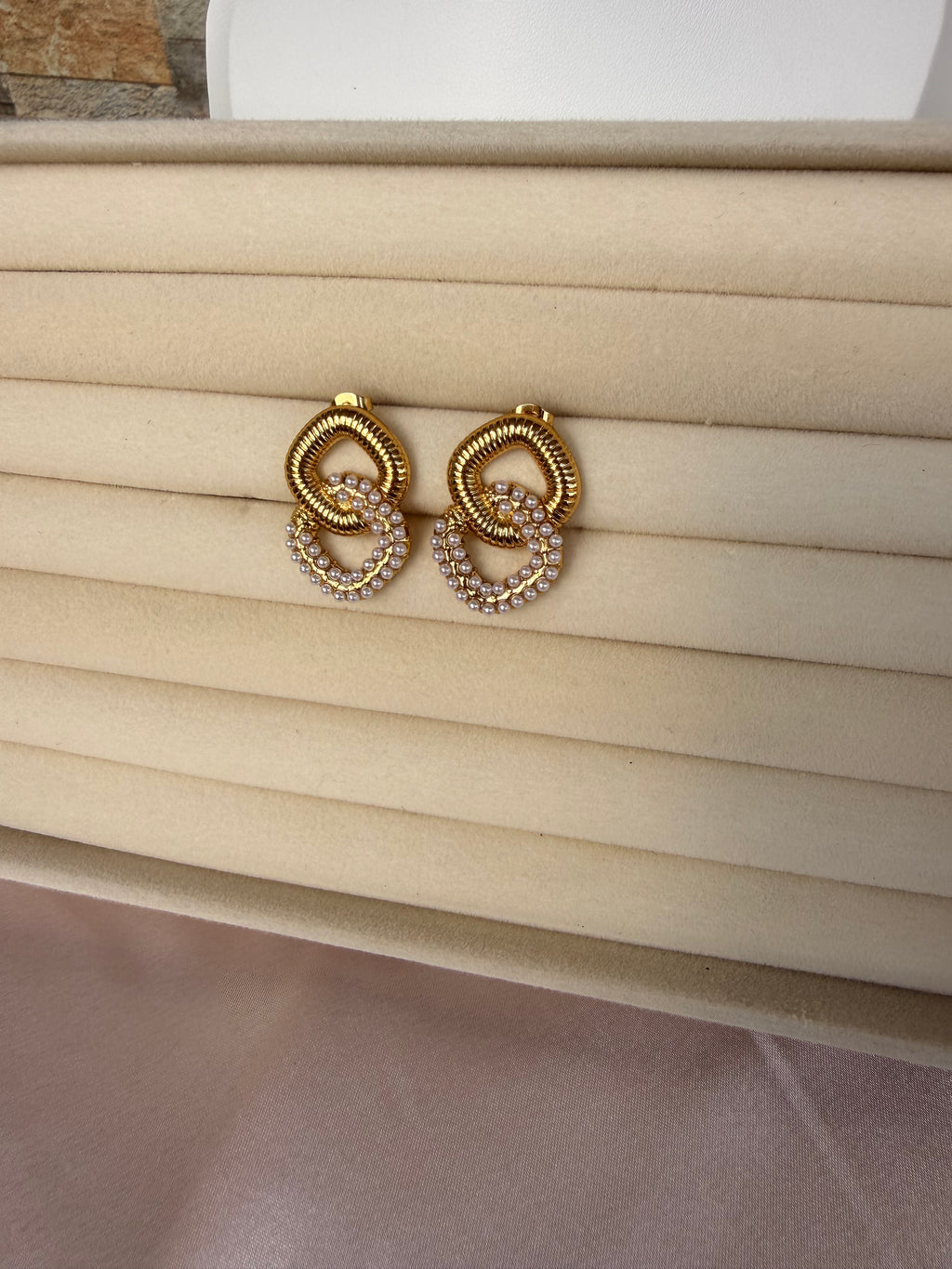 Modern Square Pearl Earrings