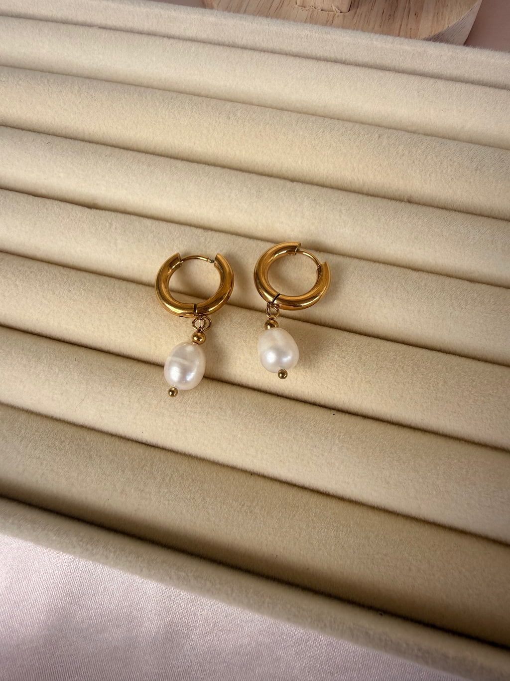 Golden Round Drop Earings