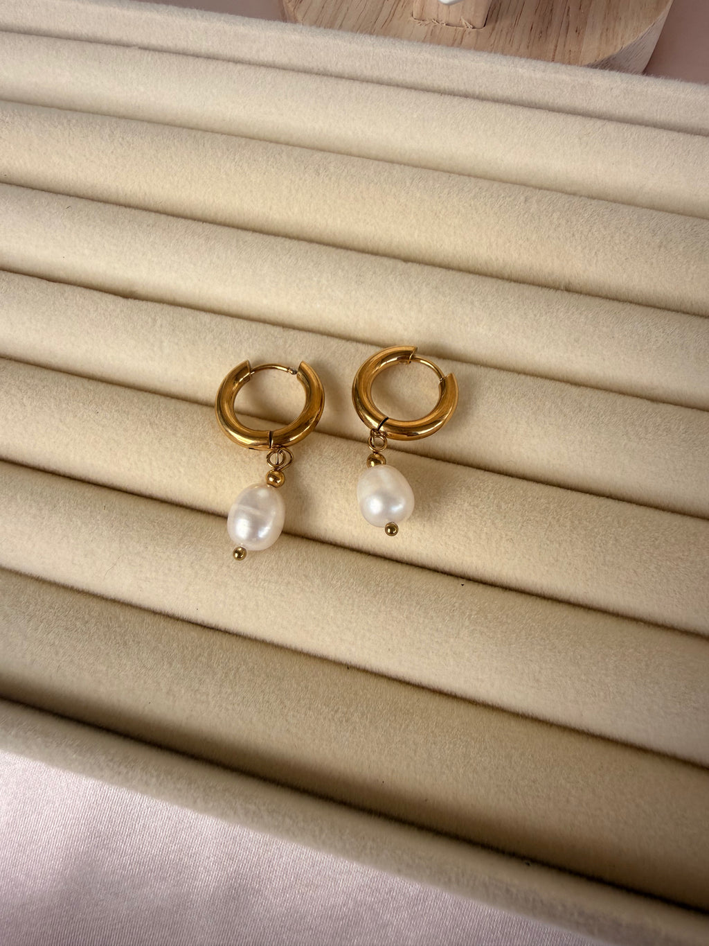 Golden Round Drop Earings