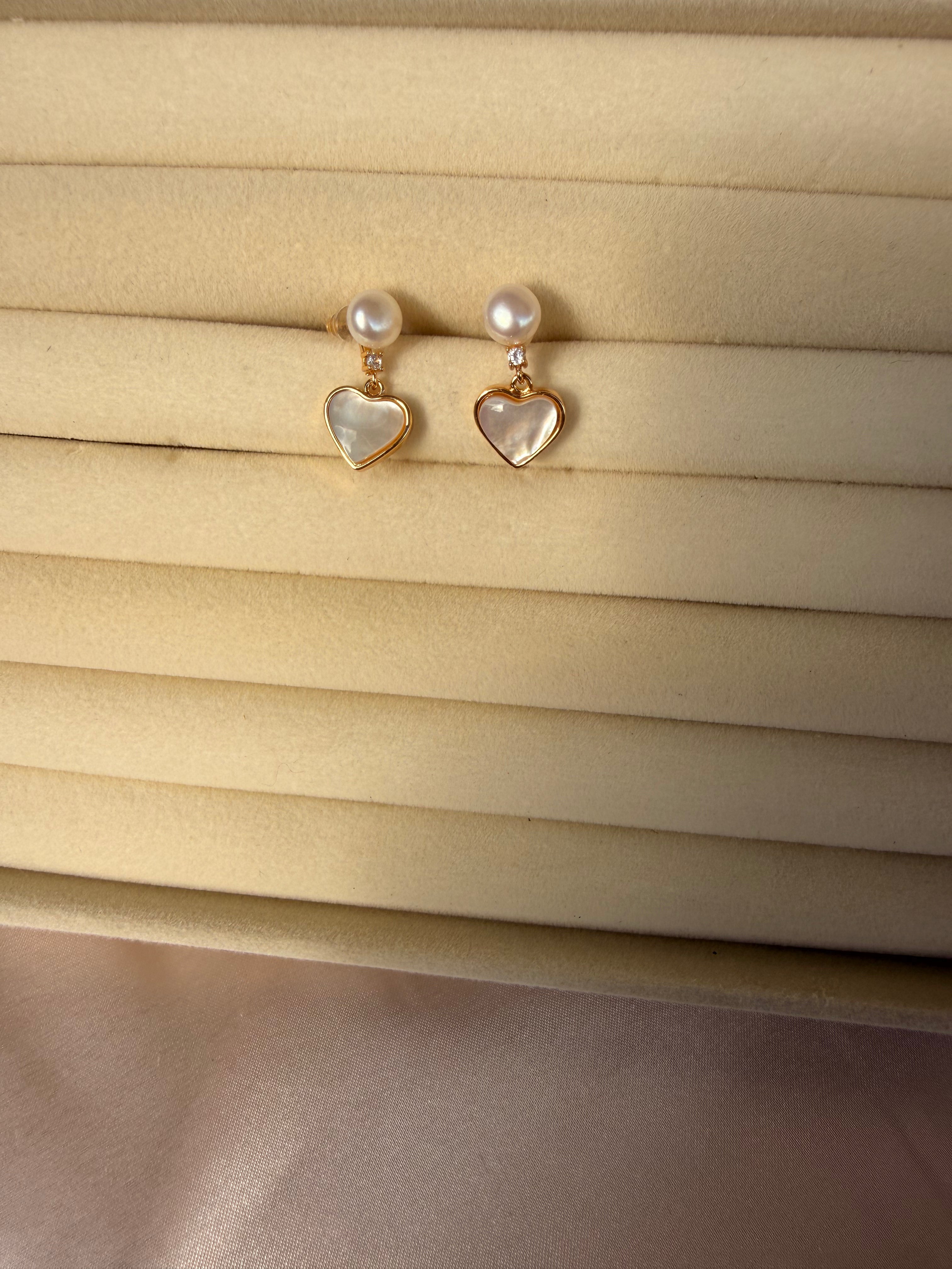 The Heart of Pearl Earrings