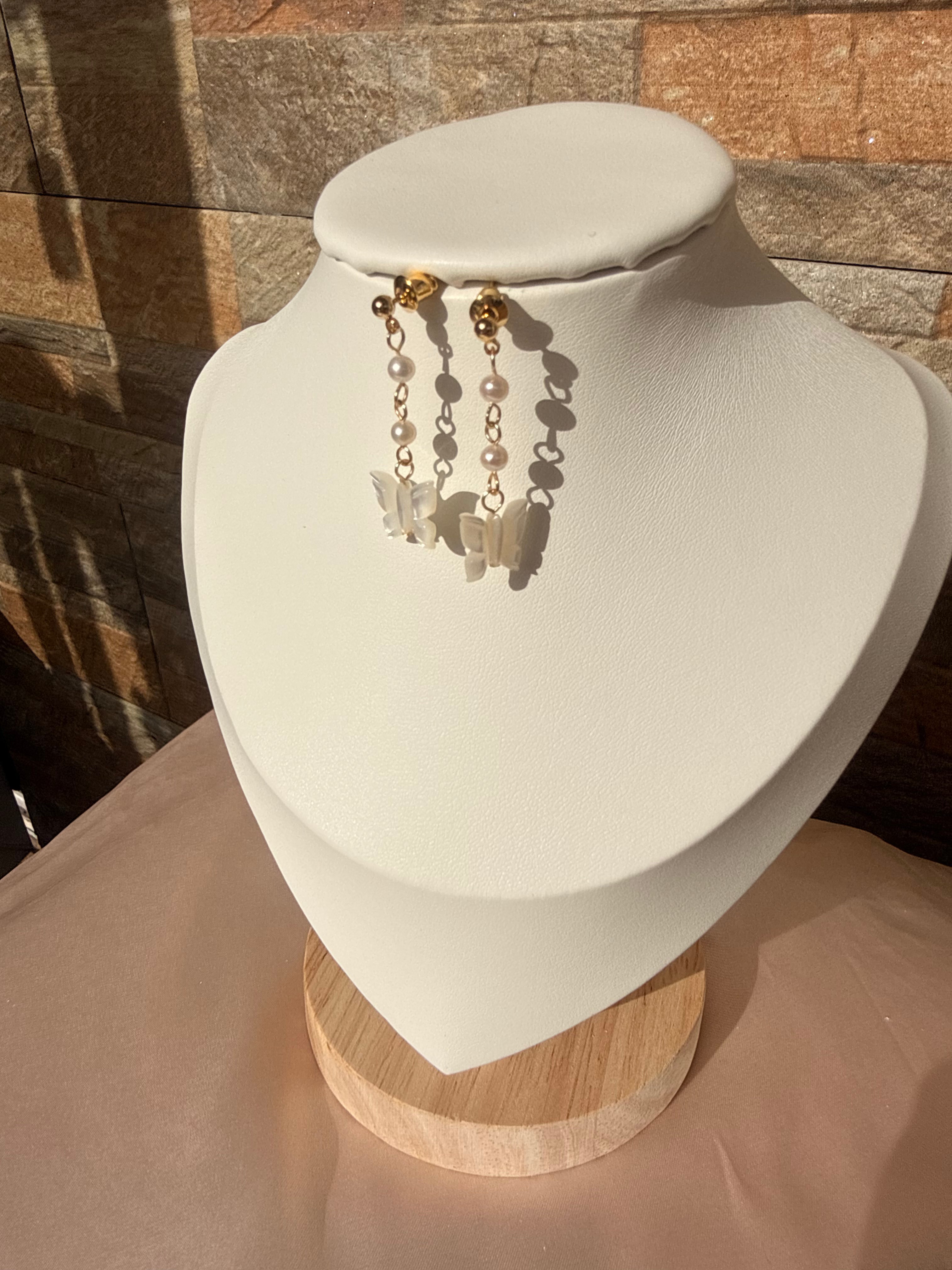 Aurora Butterfly Pearl Earrings