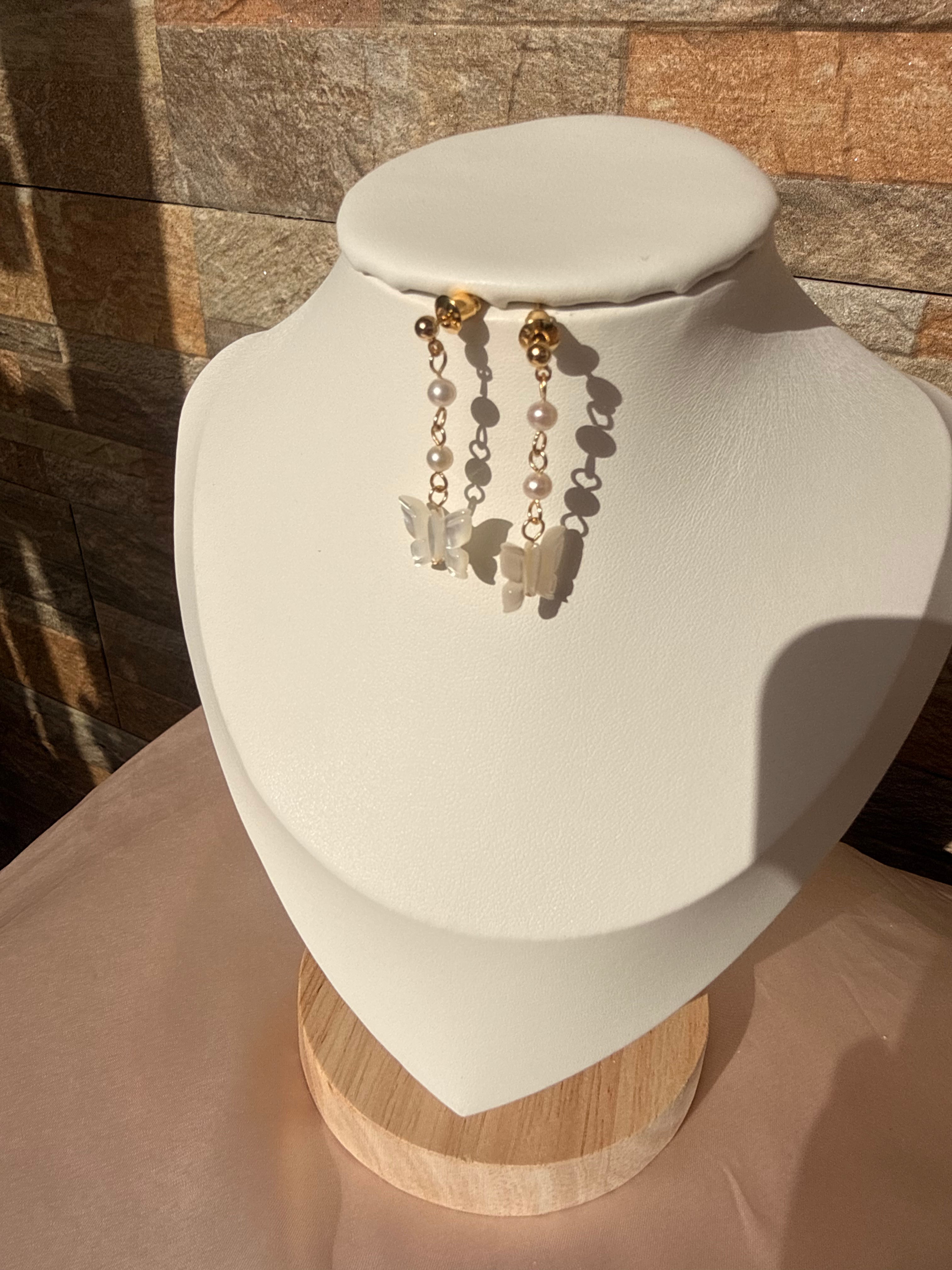 Aurora Butterfly Pearl Earrings