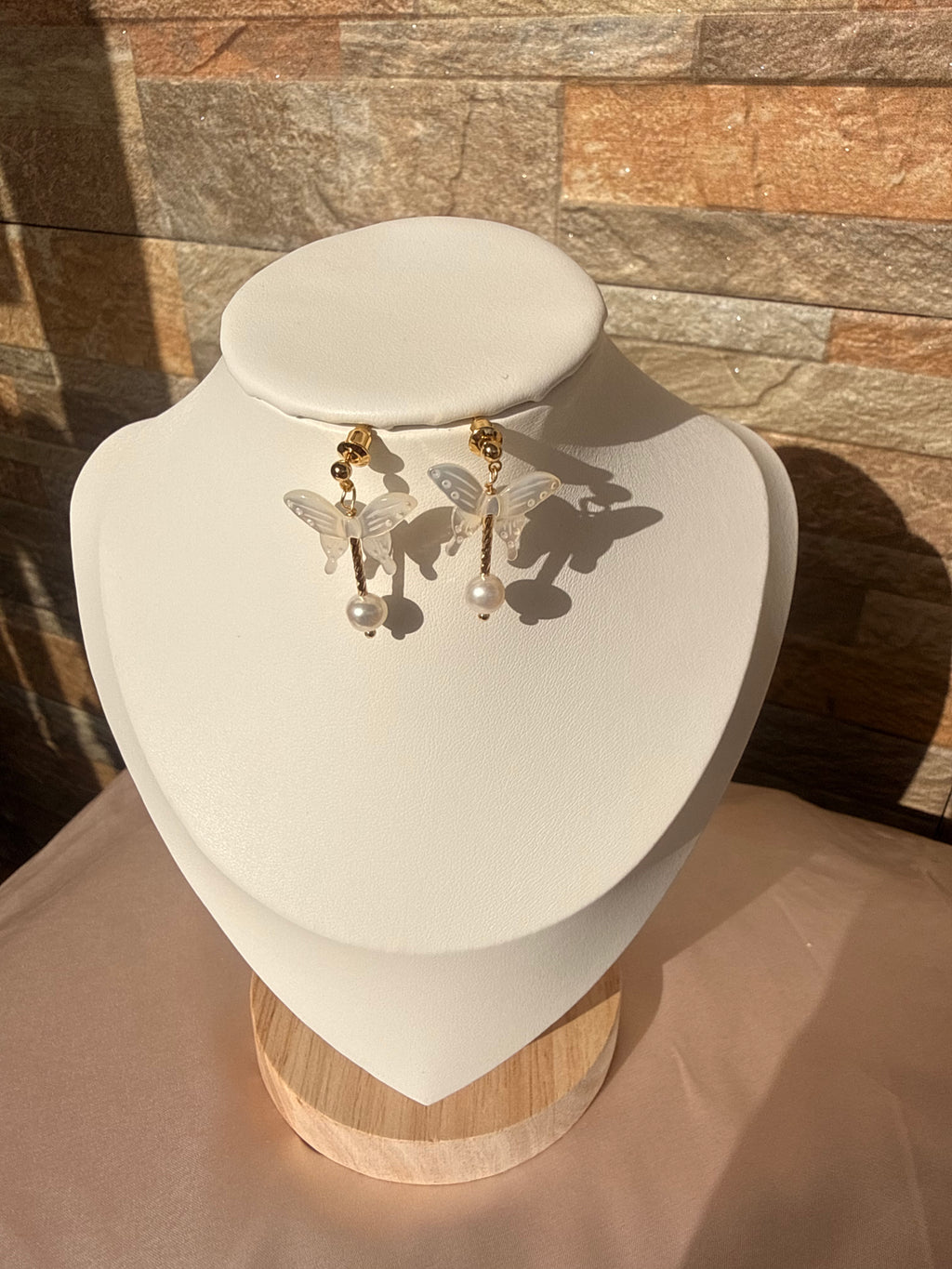 Forest Butterfly Pearl Earrings