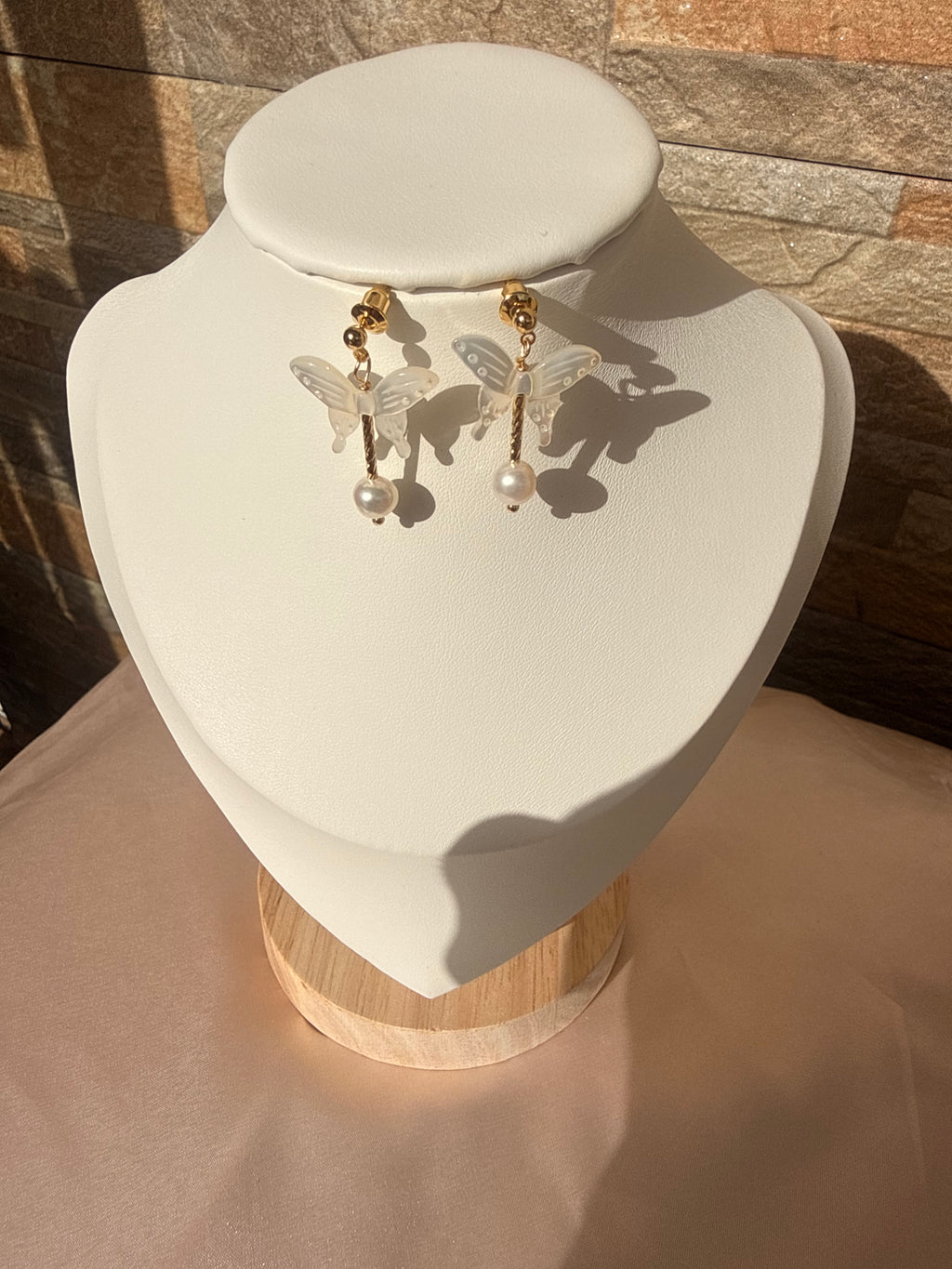 Forest Butterfly Pearl Earrings