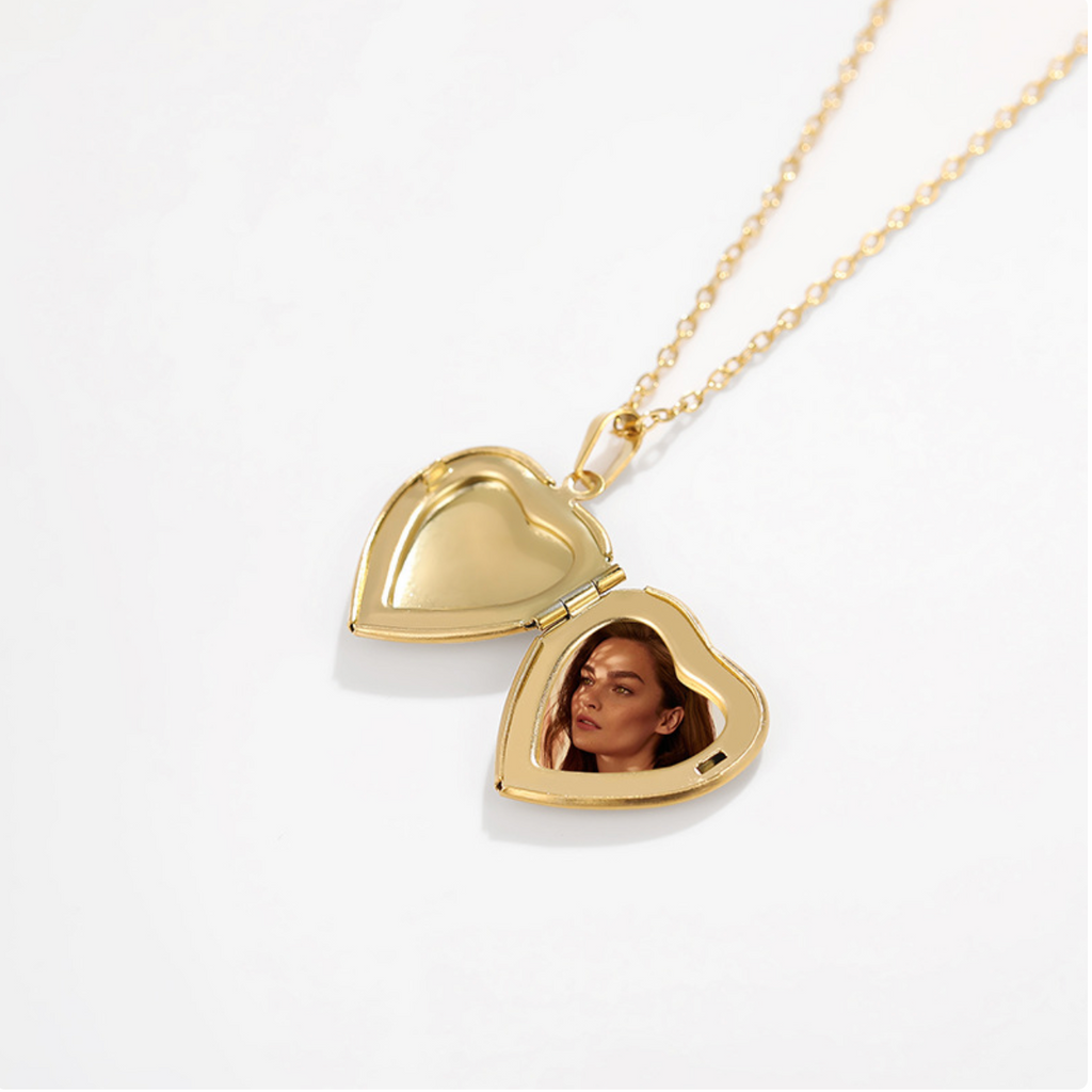 Gemstone Heart Locket Necklace